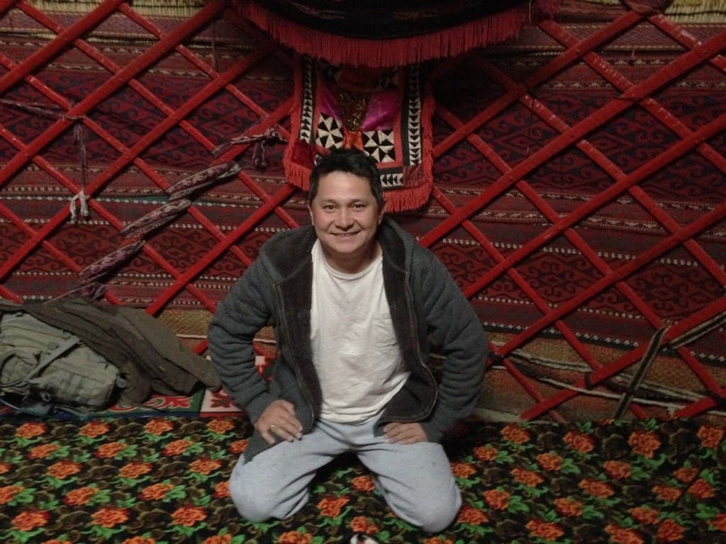 Night inside a yurt